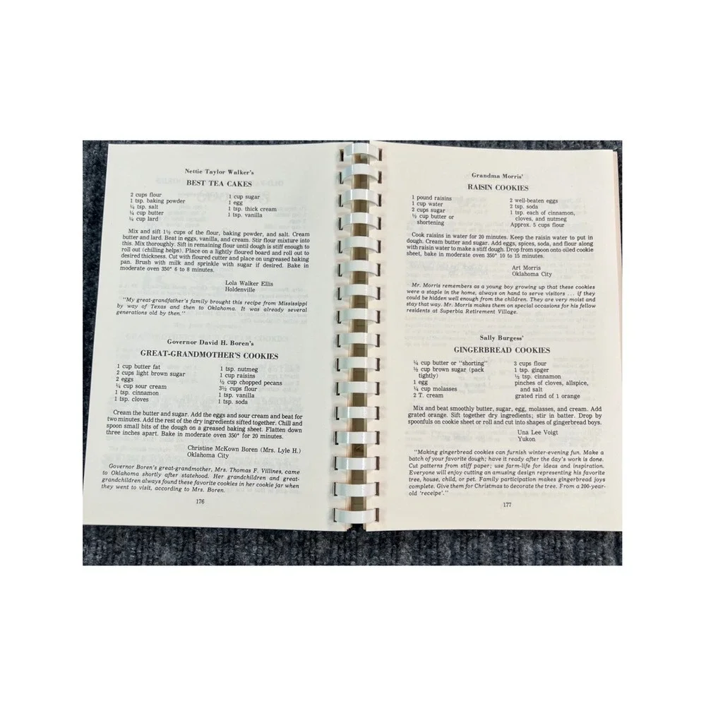 Pioneer Cookery Around Oklahoma Cookbook 1978 Tan Spiral Bound First Edition